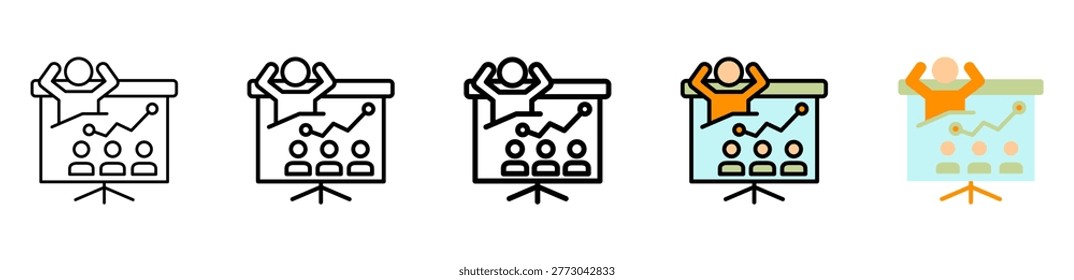 Training Icon With Differences and Colors Style Illustration