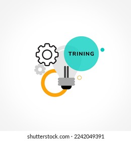 Icono de entrenamiento con educación. experiencia laboral en diseño de vector de concepto