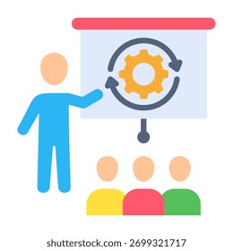 Ícone de treinamento Ilustração de vetor de design plano