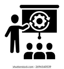 Ilustración vectorial de diseño de glifo de icono de entrenamiento