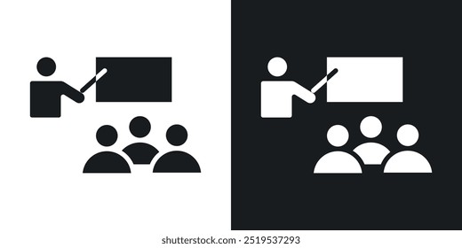 Training icon icons in black and white filled style
