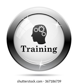 Training icon. Internet button on white background. EPS10 vector.