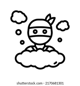 Training Icon. Line Art Style Design Isolated On White Background