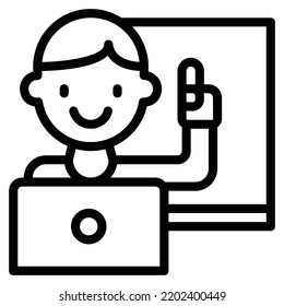 ilustración de vector de línea de icono de entrenamiento