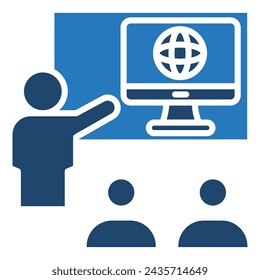Ilustración vectorial de línea de icono de formación de TI