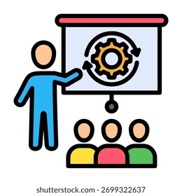 Training Icon Lineal Color Design Vector Illustration