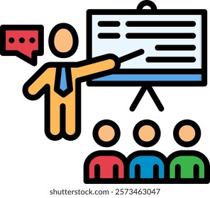 Training Icon Lineal Color Vector Illustration
