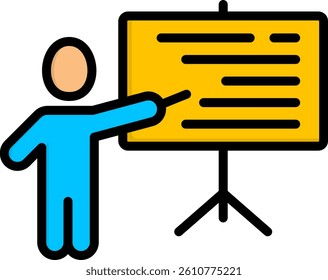 Training Icon Lineal Color Vector Illustration