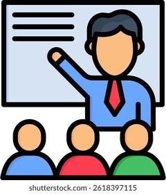 Training Icon Lineal Color Vector Illustration