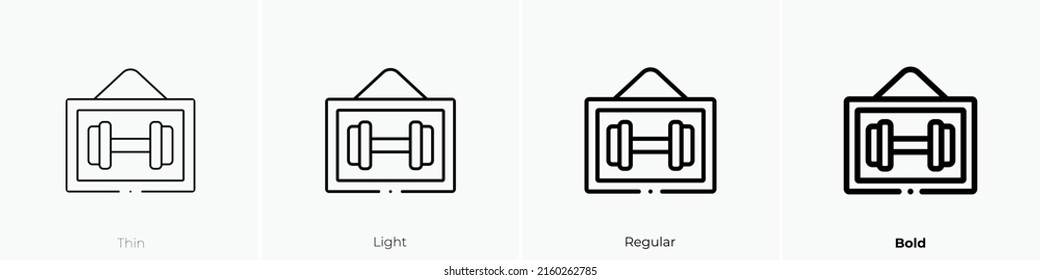 icono de entrenamiento. Signo de estilo lineal aislado en fondo blanco. Ilustración vectorial.