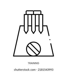icono de entrenamiento. Signo de estilo lineal aislado en fondo blanco. Ilustración del vector