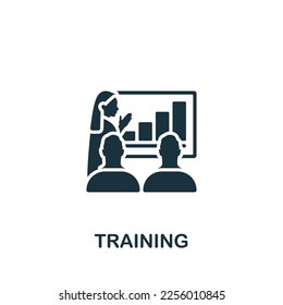 Training icon. Monochrome simple sign from collaboration collection. Training icon for logo, templates, web design and infographics.