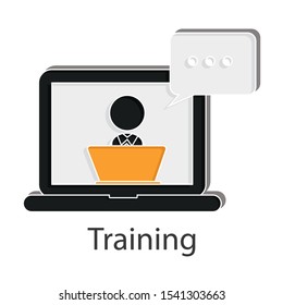 Training icon on white background. Creative idea design use for your project. Flat vector illustration for template, mobile app, presentation or web page.
