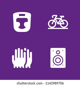 training icon set. boxing, bicycle and speaker vector icon for graphic design and web