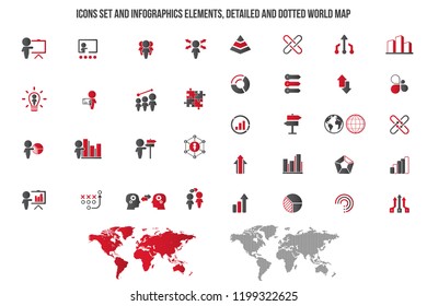 Training icon . Set of a business training icons. Vector 