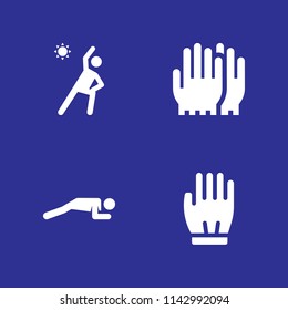 training icon set. exercises, glove and gloves vector icon for graphic design and web