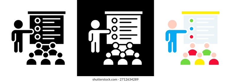 Training Icon Set Glyphe Vektorgrafik