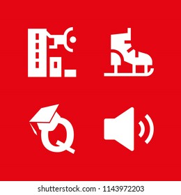training icon set with ice skate, speaker and quality education vector icons for web and graphic design