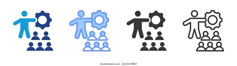 Training icon set multiple style collection
