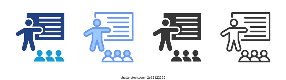 Training icon set multiple style collection