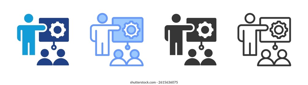 Training icon set multiple style collection