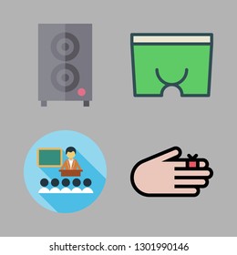 training icon set. vector set about injury, speaker, lecture and boxer icons set.