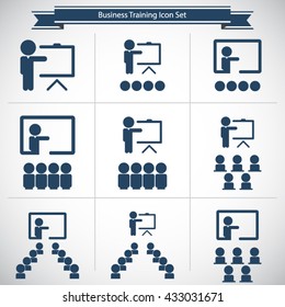 Training icon set.Business Training Icon set.
