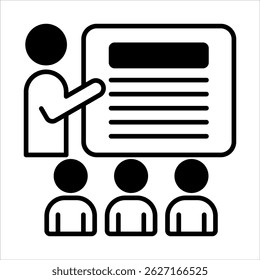 Training Icon. Simple Vector Black Illustration