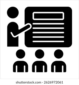 Icono de entrenamiento. Ilustración de glifo de Vector simple