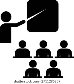 training icon symbolizing learning, coaching, education, and skill development. Ideal for employee training materials, online courses, tutorials, infographics, and editable EPS vector graphics. 