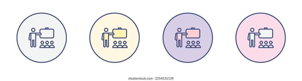 Training icon Thin line flat illustration