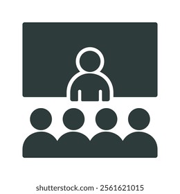 Training icon vector illustration. Simple filled style