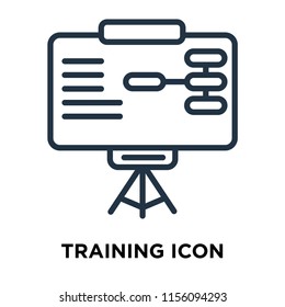 Training icon vector isolated on white background, Training transparent sign , thin symbols or lined elements in outline style