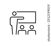 Training icon, workshop linear sign isolated on white background - editable vector illustration eps10