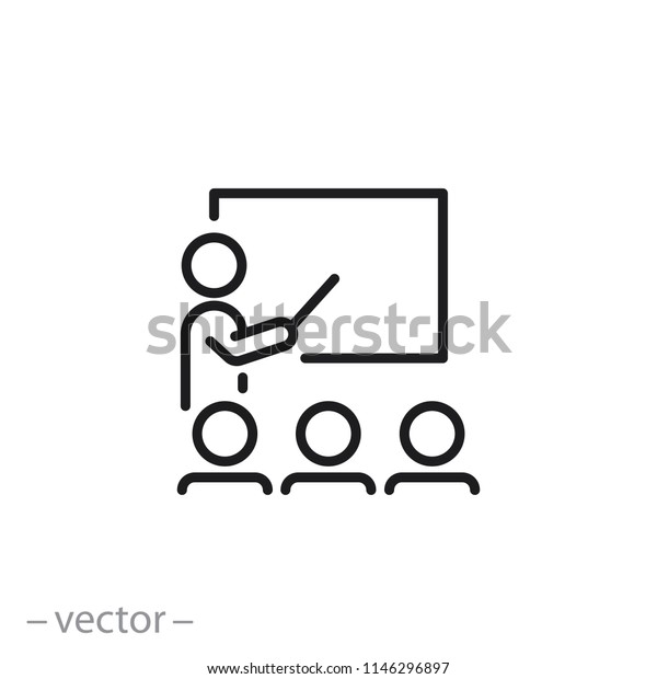Training icon, workshop linear\
sign isolated on white background - editable vector illustration\
eps10