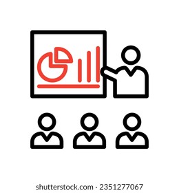 Icono de entrenamiento,ícono de información. fondo blanco aislado editable.