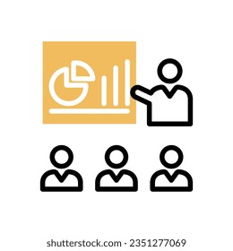 Training icon,briefing icon. editable isolated white background.