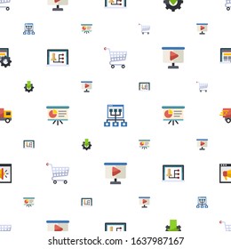 training icons pattern seamless. Included editable flat Distance Exam, Online coaching, Online tutorial, Distance teacher, Presentation icons. training icons for web and mobile.