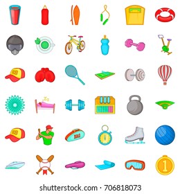 Training icons set. Cartoon style of 36 training vector icons for web isolated on white background
