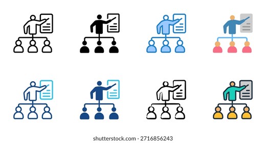 Training icons set multiple style collection. 
