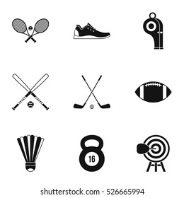 Training icons set. Simple illustration of 9 training vector icons for web