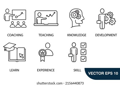 Training icons  symbol vector elements for infographic web
