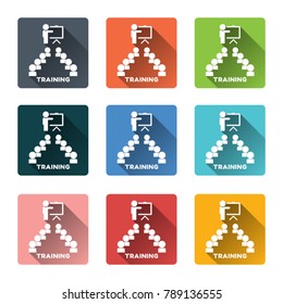 Training icons. Vector icon set. 