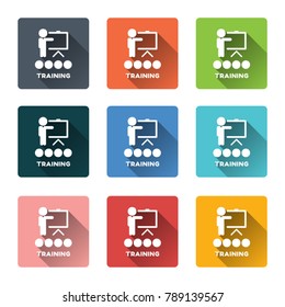 Training icons. Vector icon set.