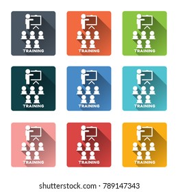 Training icons. Vector icon set.