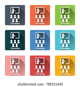 Training icons. Vector icon set.