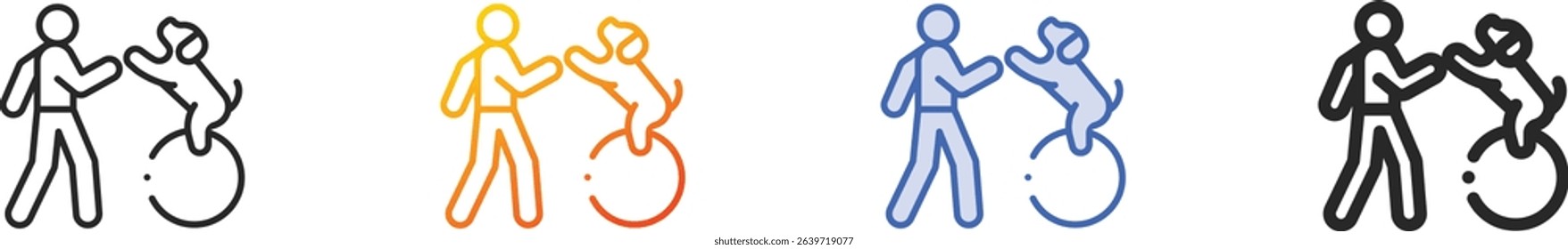 training icon.Thin Linear, Gradient, Blue Stroke and bold Style Design Isolated On White Background