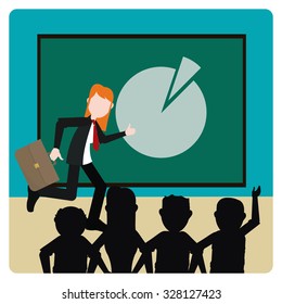 Training illustration over color background