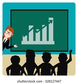 Training illustration over color background