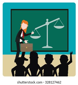 Training illustration over color background